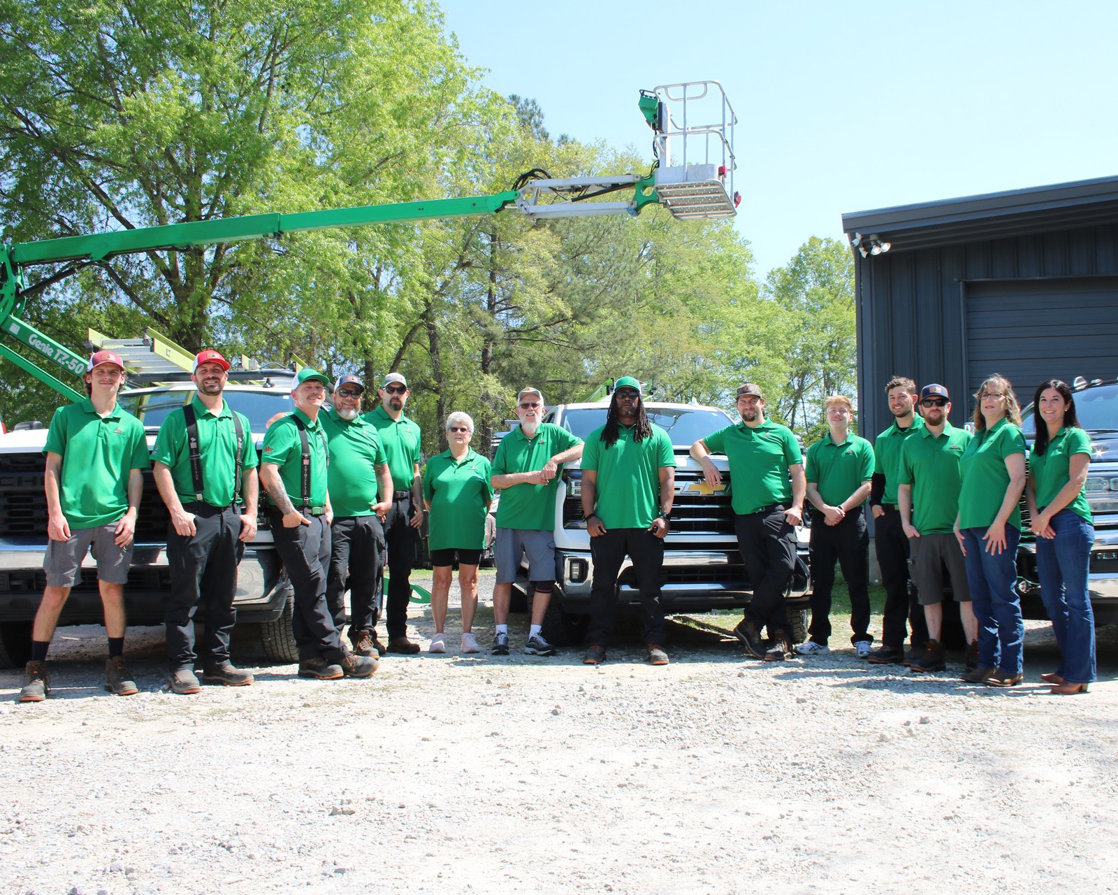 The Chimspector team in front of their trucks and equipment